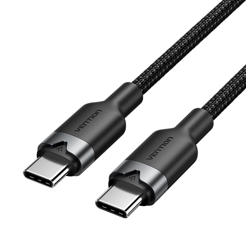 Καλώδιο Vention USB-C to C, braided, 3A, 480Mbps, 60W, 2m, BK ...